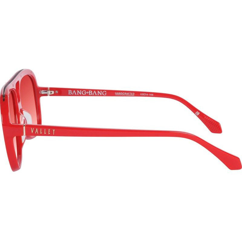Bang Bang, Red with Gold Metal/Red Gradient Lenses