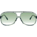 Bang Bang, Transparent Sage with Matte Silver Metal/Light Green Gradient Lenses