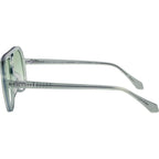 Bang Bang, Transparent Sage with Matte Silver Metal/Light Green Gradient Lenses