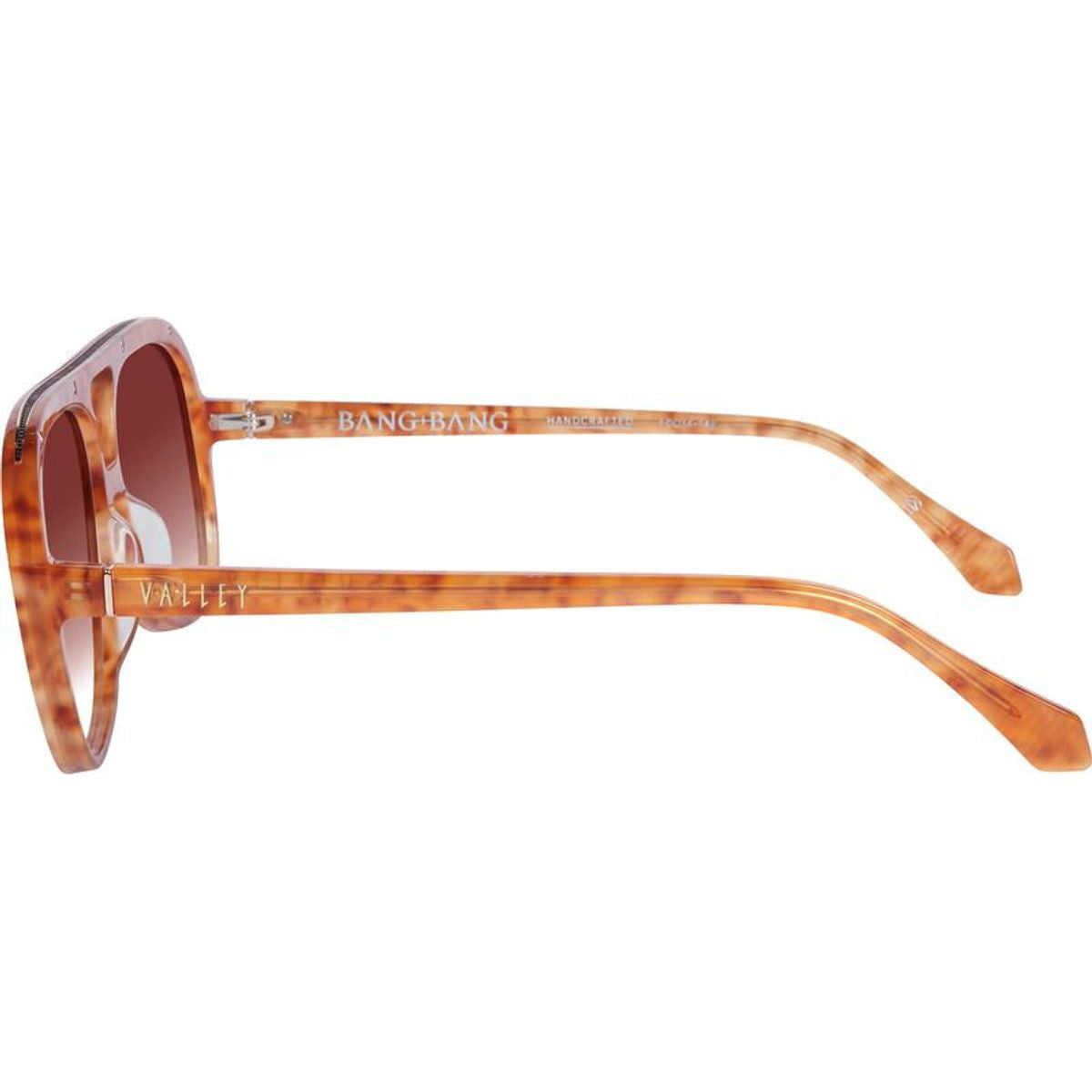 Bang Bang, Tiger Tort with Gold Metal Trim/Dark Orange Gradient Lenses