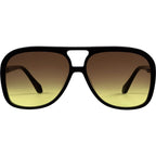 Bang, Gloss Black with Gold Metal Trim/Brown to Yellow Gradient Lenses