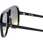 Bang, Gloss Black with Gold Metal Trim/Brown to Yellow Gradient Lenses