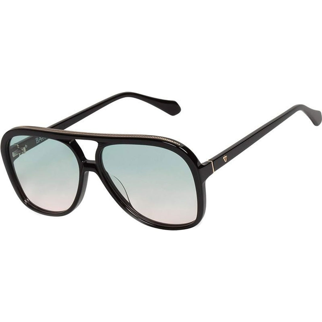 Bang, Gloss Black with Gold Metal Trim/Olive to Rose Gradient Lenses