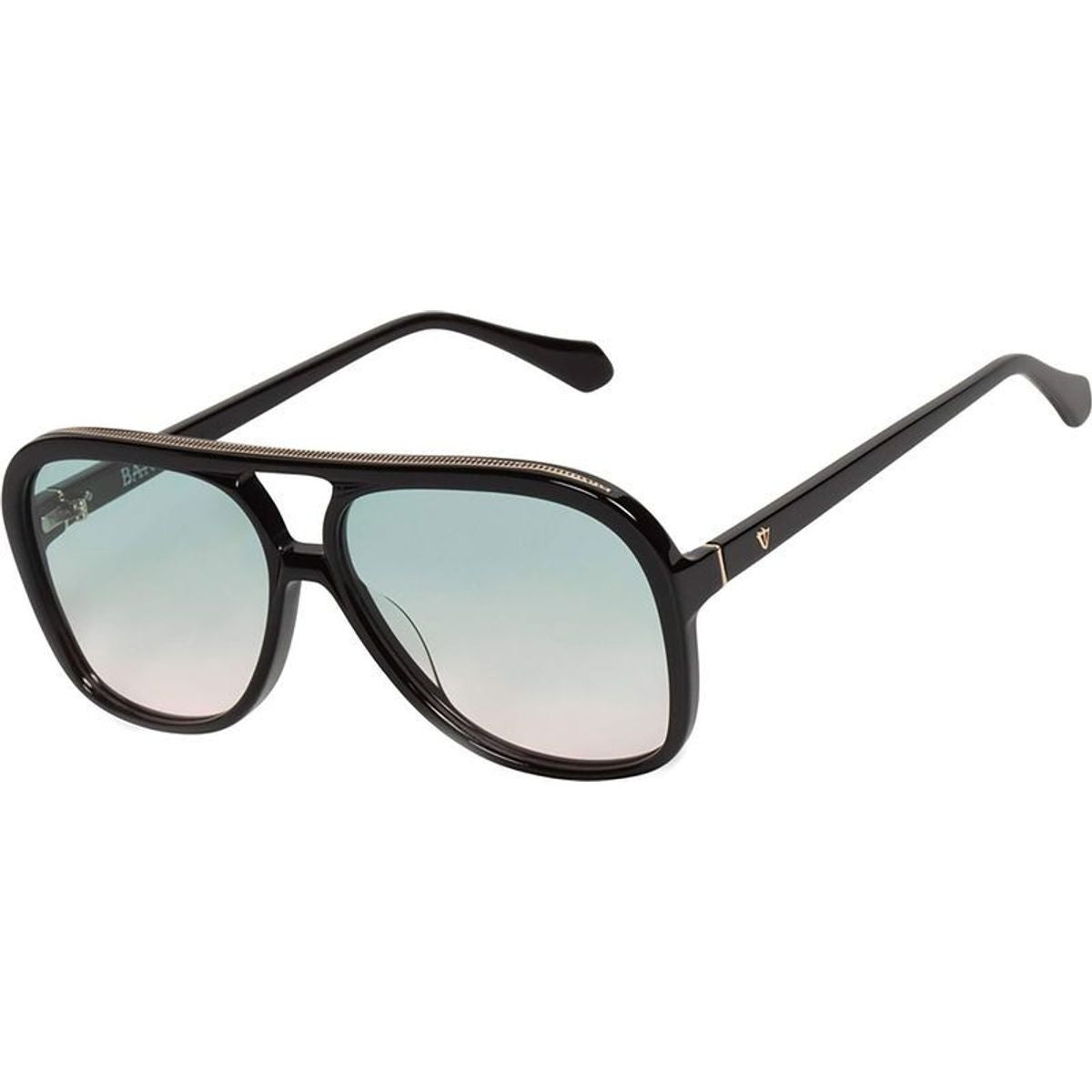 Bang, Gloss Black with Gold Metal Trim/Olive to Rose Gradient Lenses
