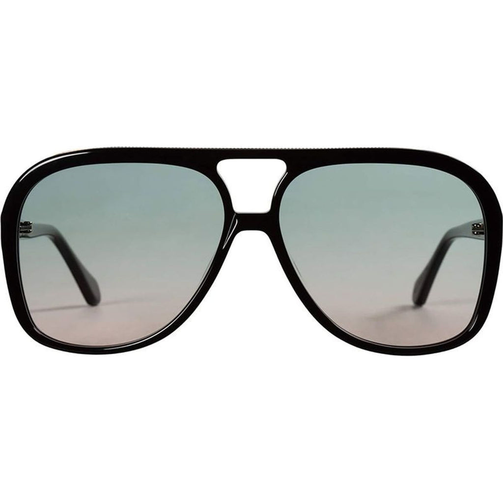 Bang, Gloss Black with Gold Metal Trim/Olive to Rose Gradient Lenses