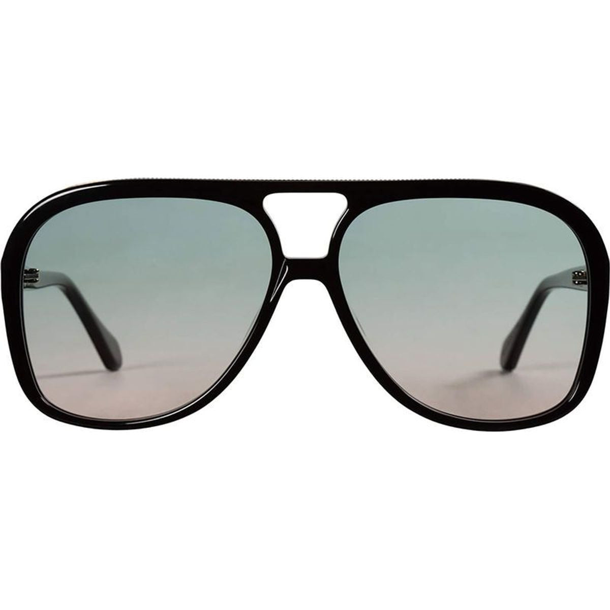 Bang, Gloss Black with Gold Metal Trim/Olive to Rose Gradient Lenses
