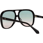 Bang, Gloss Black with Gold Metal Trim/Olive to Rose Gradient Lenses
