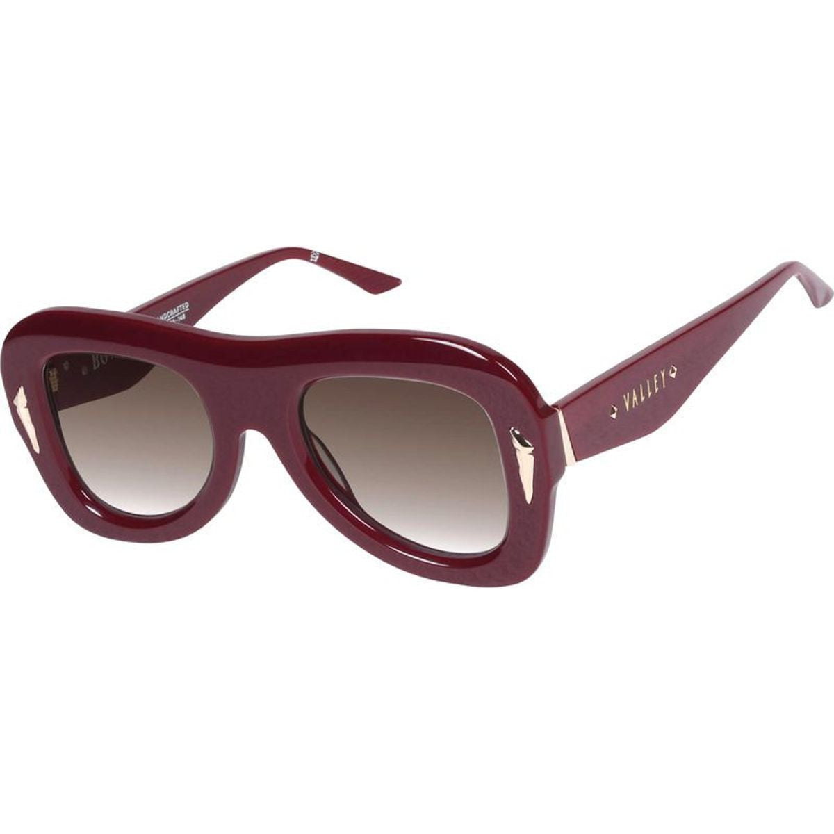 Bowery, Burgundy with Gold Metal/Brown Gradient Lenses
