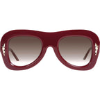 Bowery, Burgundy with Gold Metal/Brown Gradient Lenses
