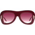Bowery, Burgundy with Gold Metal/Rose Gradient Lenses
