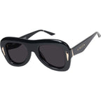 Bowery, Gloss Black with Gold Metal/Black Lenses
