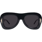 Bowery, Gloss Black with Gold Metal/Black Lenses