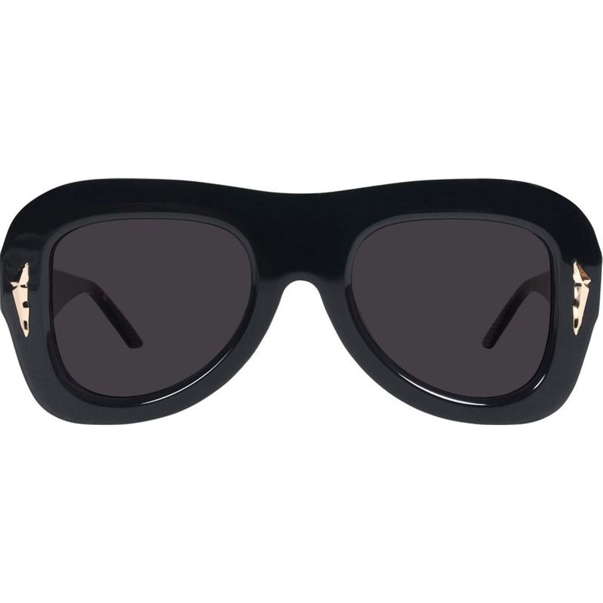 Bowery, Gloss Black with Gold Metal/Black Lenses