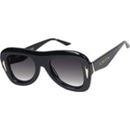 Bowery, Gloss Black with Gold Metal/Black Gradient Lenses