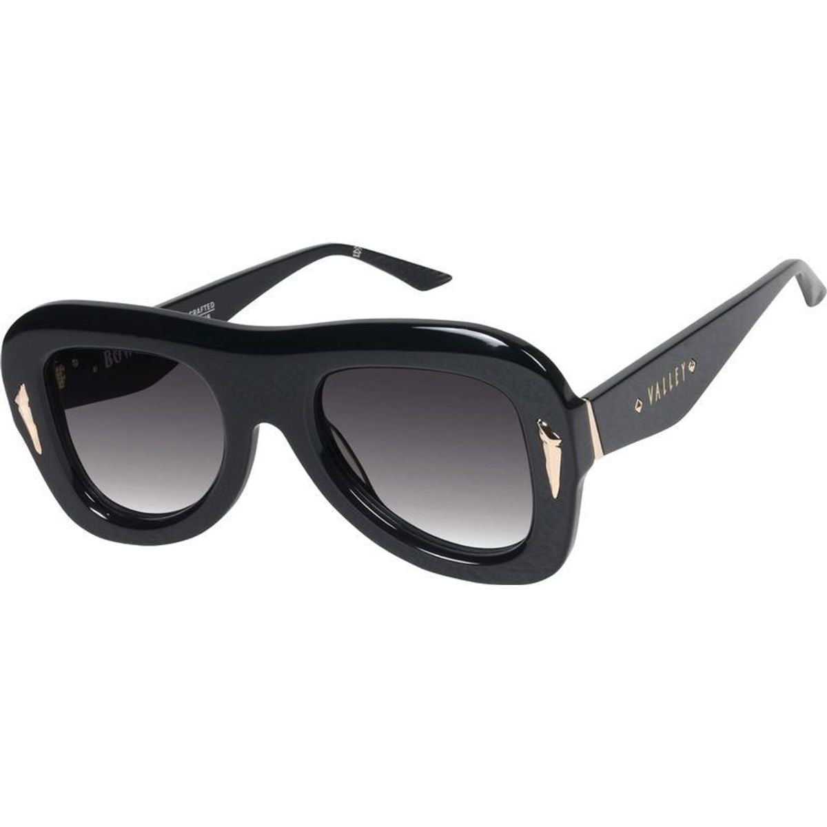 Bowery, Gloss Black with Gold Metal/Black Gradient Lenses