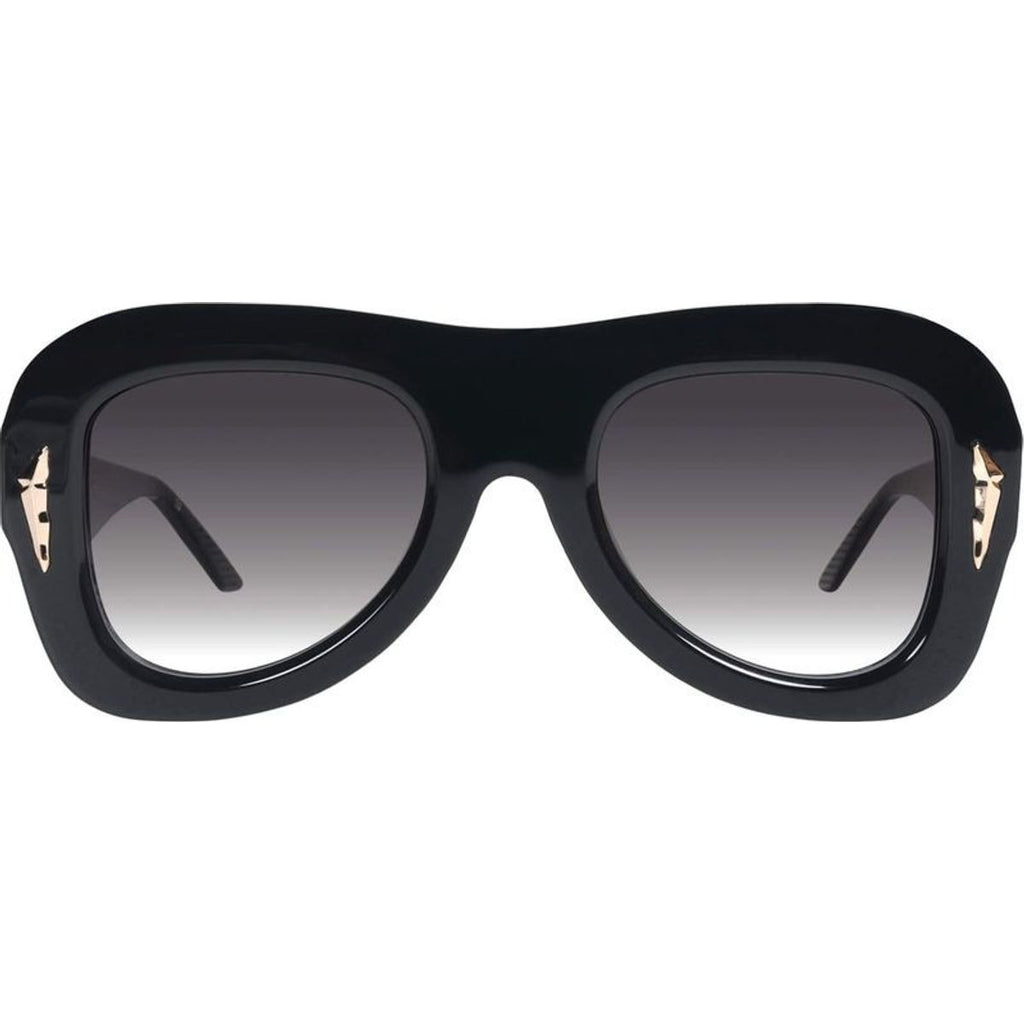 Bowery, Gloss Black with Gold Metal/Black Gradient Lenses