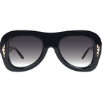 Bowery, Gloss Black with Gold Metal/Black Gradient Lenses