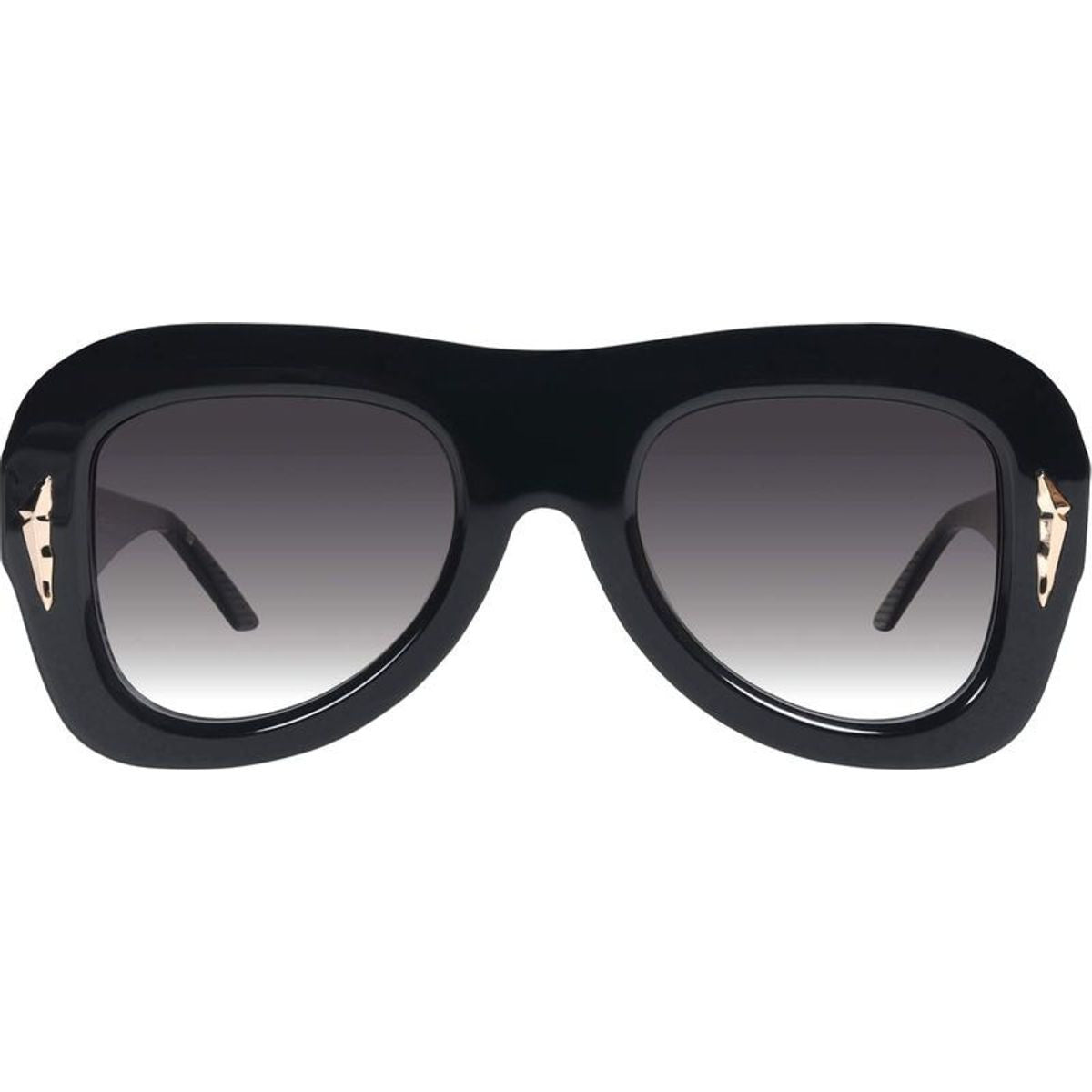 Bowery, Gloss Black with Gold Metal/Black Gradient Lenses