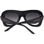 Bowery, Gloss Black with Gold Metal/Black Gradient Lenses
