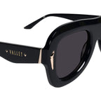Bowery, Gloss Black with Gold Metal/Black Lenses