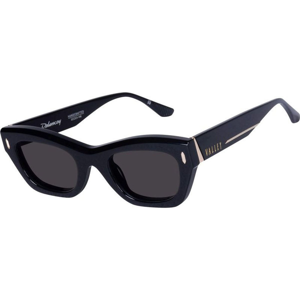 Delancey, Gloss Black with Gold Metal/Black Lenses