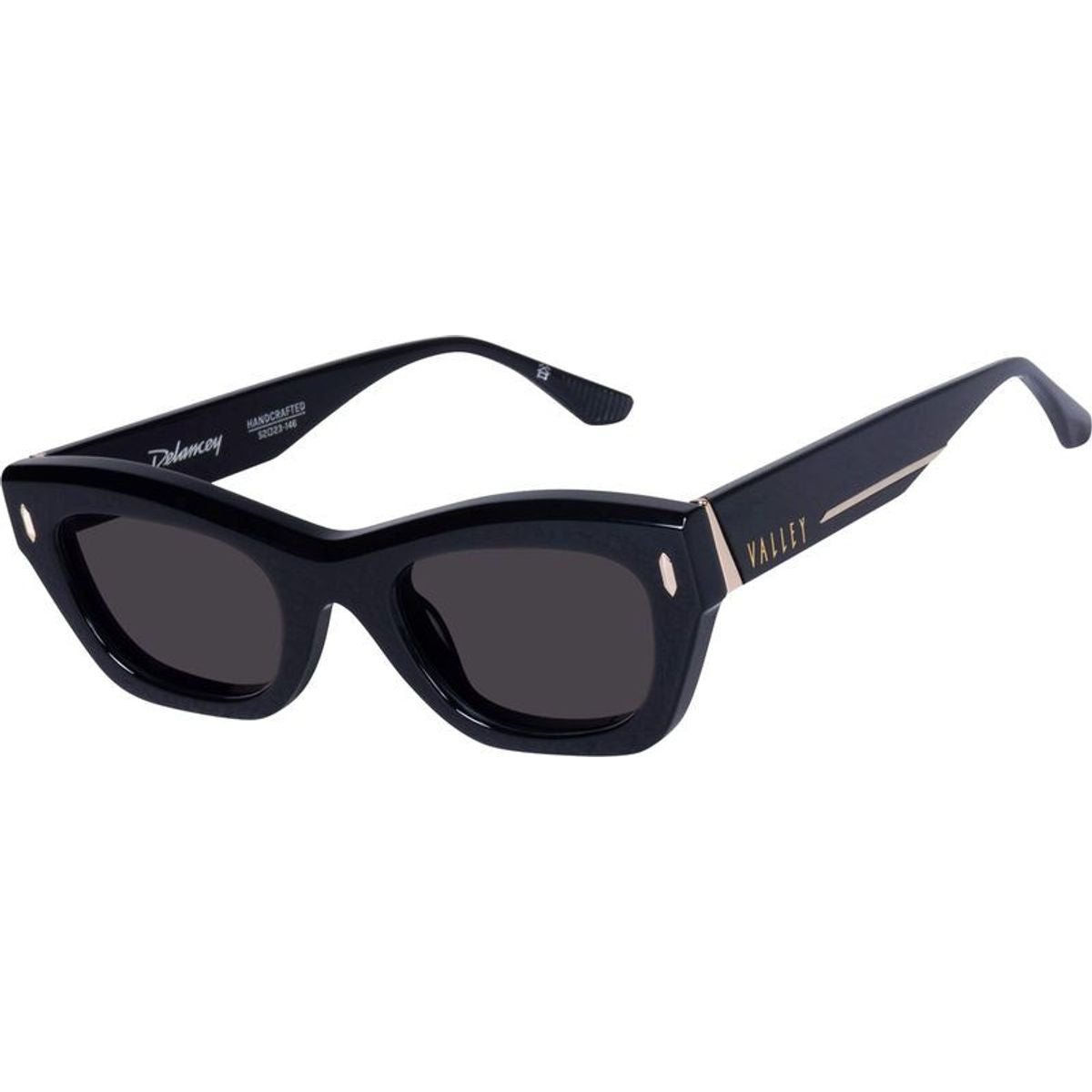 Delancey, Gloss Black with Gold Metal/Black Lenses