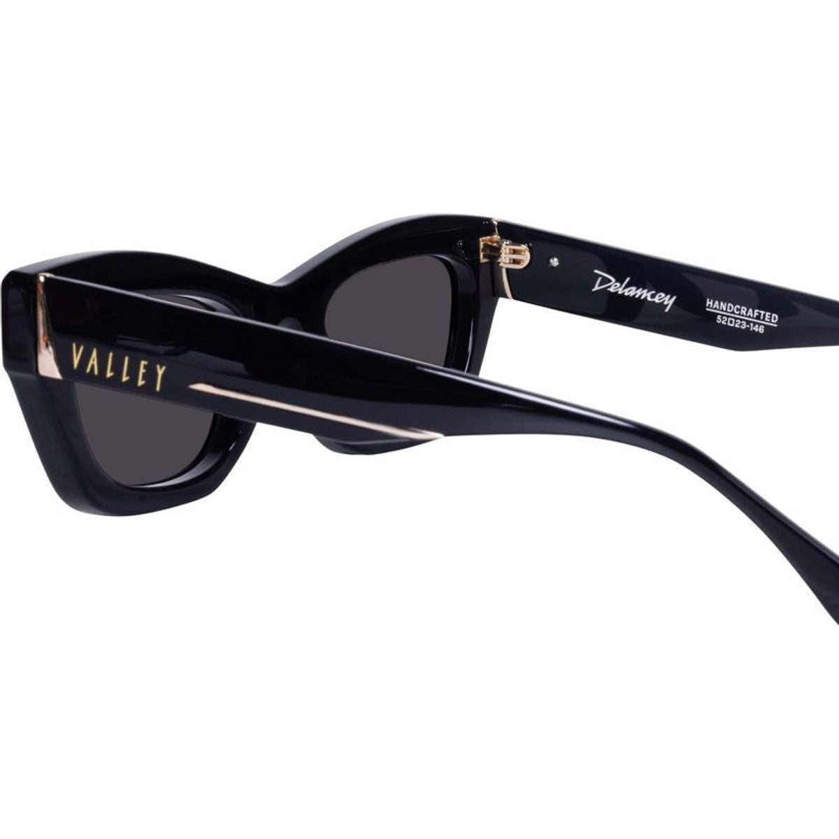 Delancey, Gloss Black with Gold Metal/Black Lenses