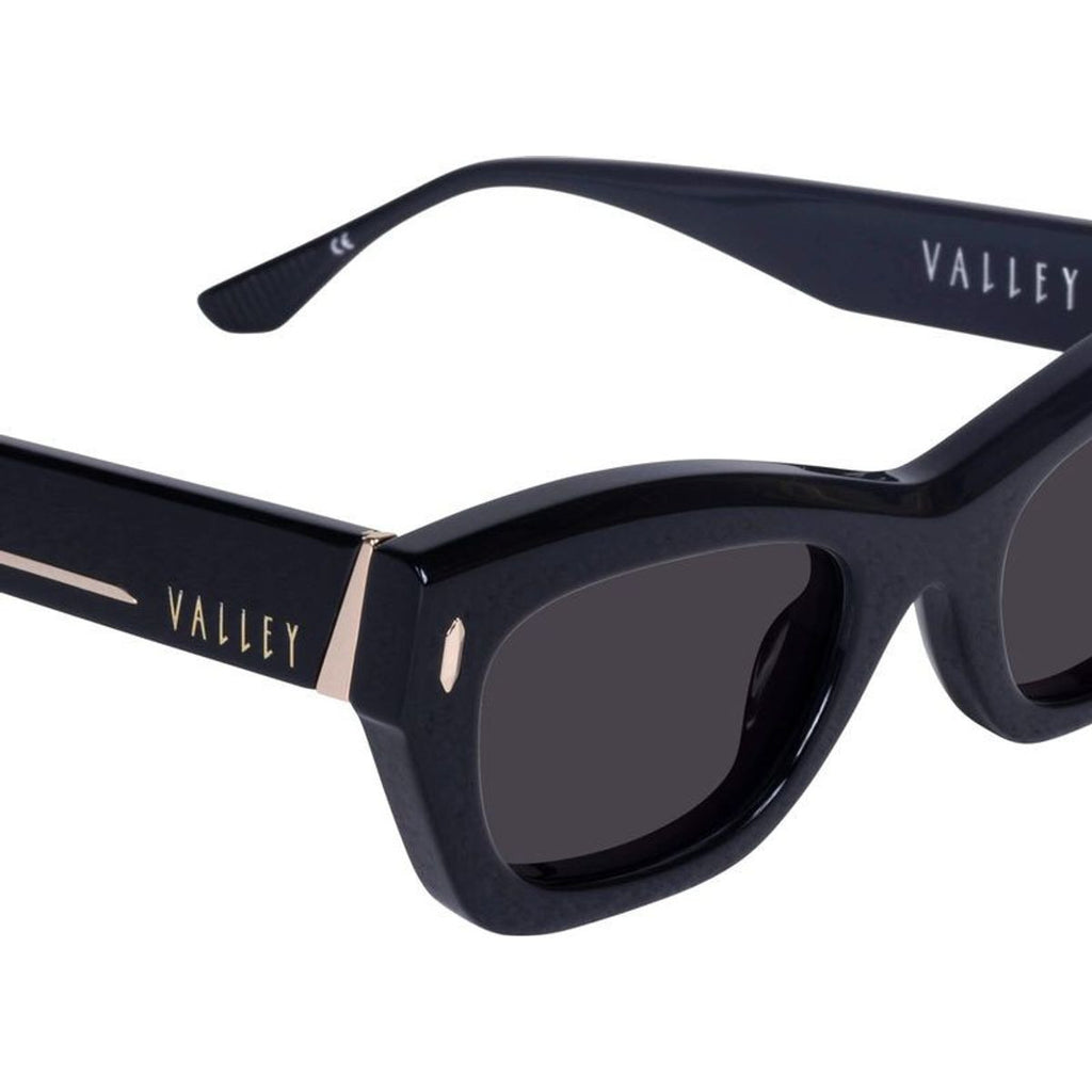 Delancey, Gloss Black with Gold Metal/Black Lenses