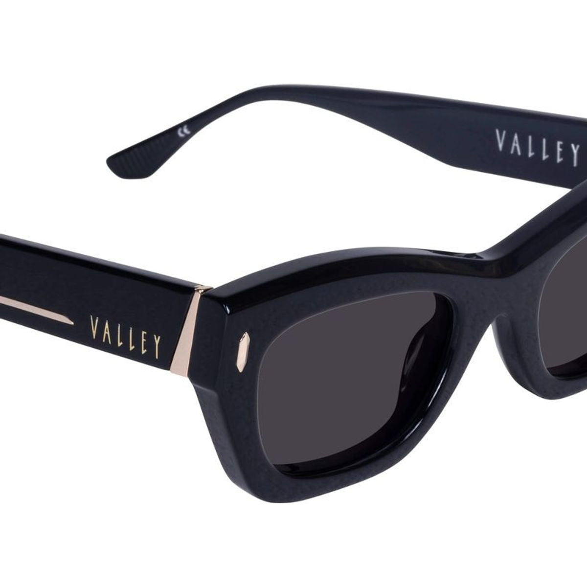 Delancey, Gloss Black with Gold Metal/Black Lenses