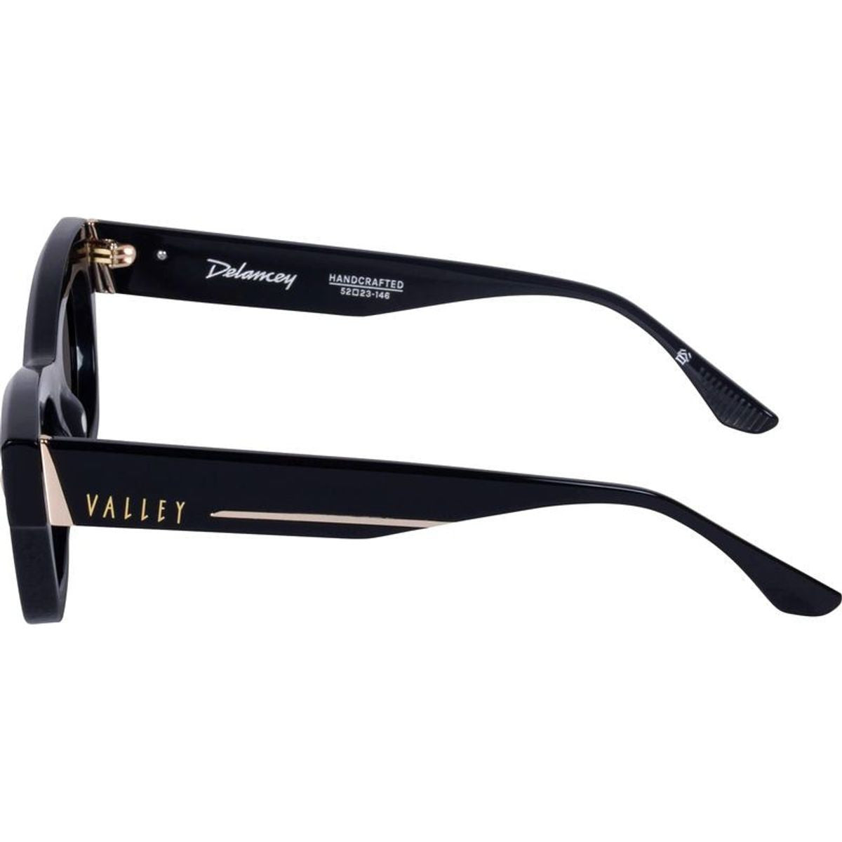 Delancey, Gloss Black with Gold Metal/Black Lenses