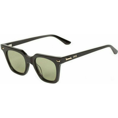 Dylan Kain, Black with 24K Gold Trim/Olive Green Lenses