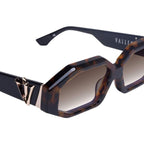 Genesis, Dark Amber Tort Black Temple with Gold Metal/Brown Gradient Lenses