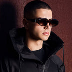 Genesis, Dark Amber Tort Black Temple with Gold Metal/Brown Gradient Lenses