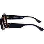 Genesis, Dark Amber Tort Black Temple with Gold Metal/Brown Gradient Lenses