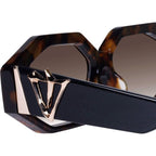Genesis, Dark Amber Tort Black Temple with Gold Metal/Brown Gradient Lenses