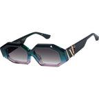 Genesis, Forest Green Fade to Rose with Gold Metal/Black Gradient Lenses
