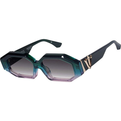 Genesis, Forest Green Fade to Rose with Gold Metal/Black Gradient Lenses