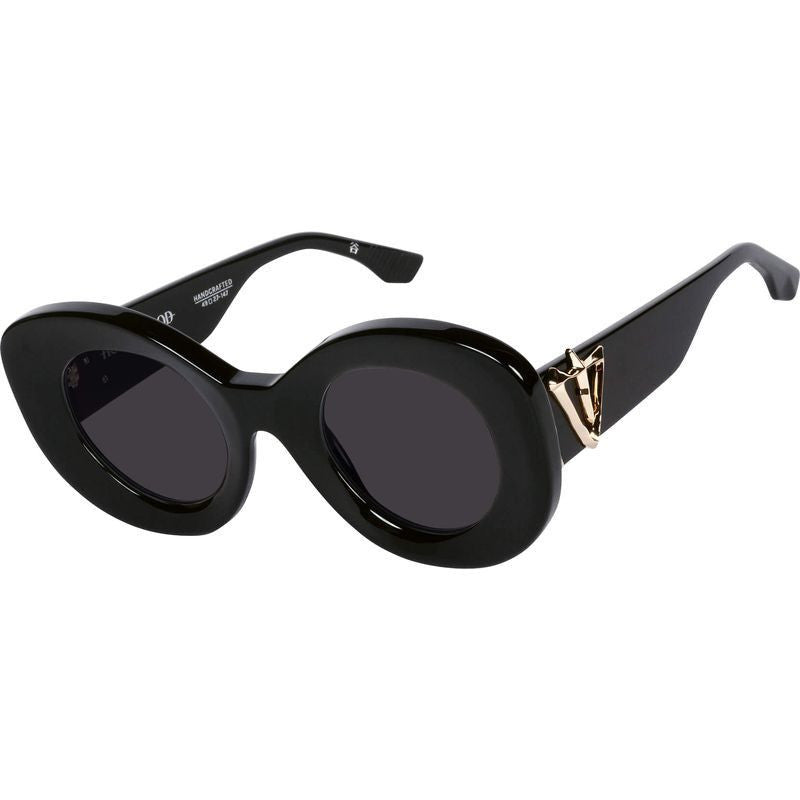 Hollywood, Gloss Black with Gold Metal/Black Lenses