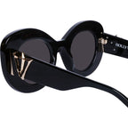 Hollywood, Gloss Black with Gold Metal/Black Lenses