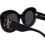 Hollywood, Gloss Black with Gold Metal/Black Polarised Lenses