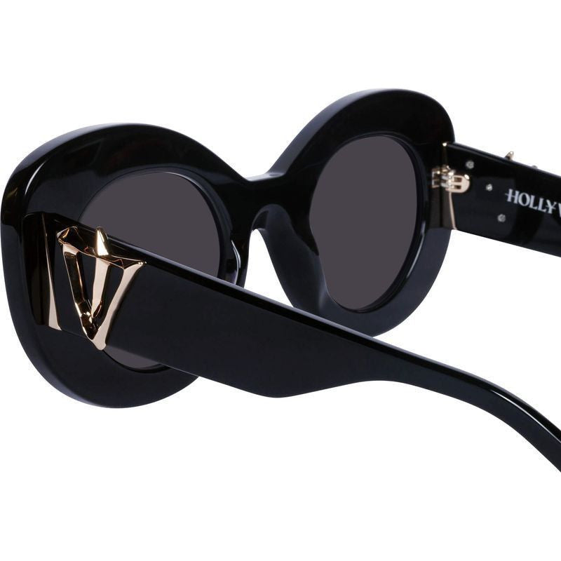 Hollywood, Gloss Black with Gold Metal/Black Polarised Lenses