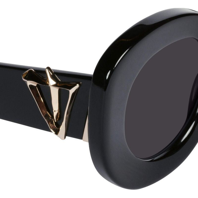 Hollywood, Gloss Black with Gold Metal/Black Lenses