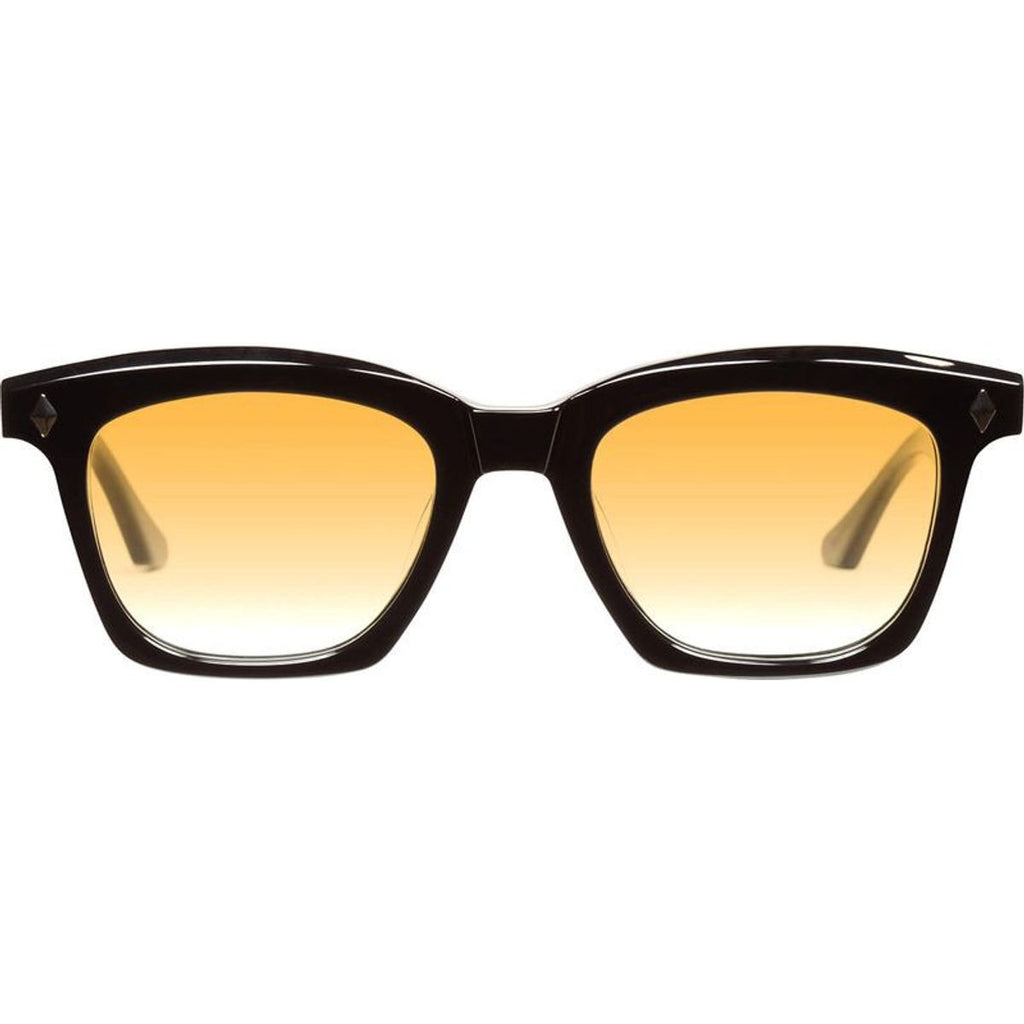 Hutch, Gloss Black with Silver Metal Trim/Orange Gradient Lenses