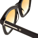 Hutch, Gloss Black with Silver Metal Trim/Orange Gradient Lenses
