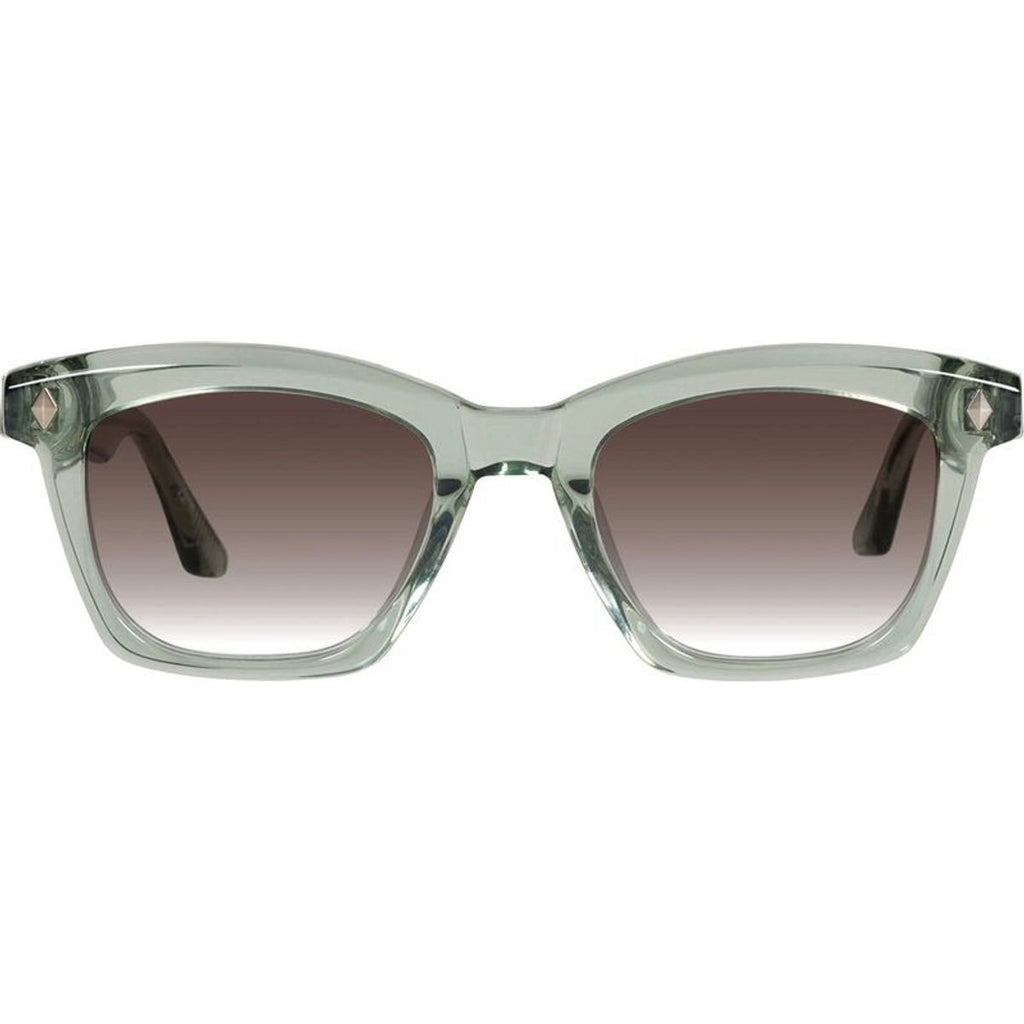 Hutch, Transparent Sage with Matte Silver Metal Trim/Brown Gradient Lenses