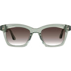 Hutch, Transparent Sage with Matte Silver Metal Trim/Brown Gradient Lenses