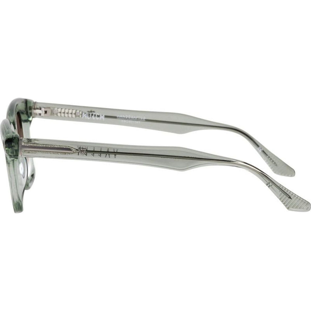 Hutch, Transparent Sage with Matte Silver Metal Trim/Brown Gradient Lenses