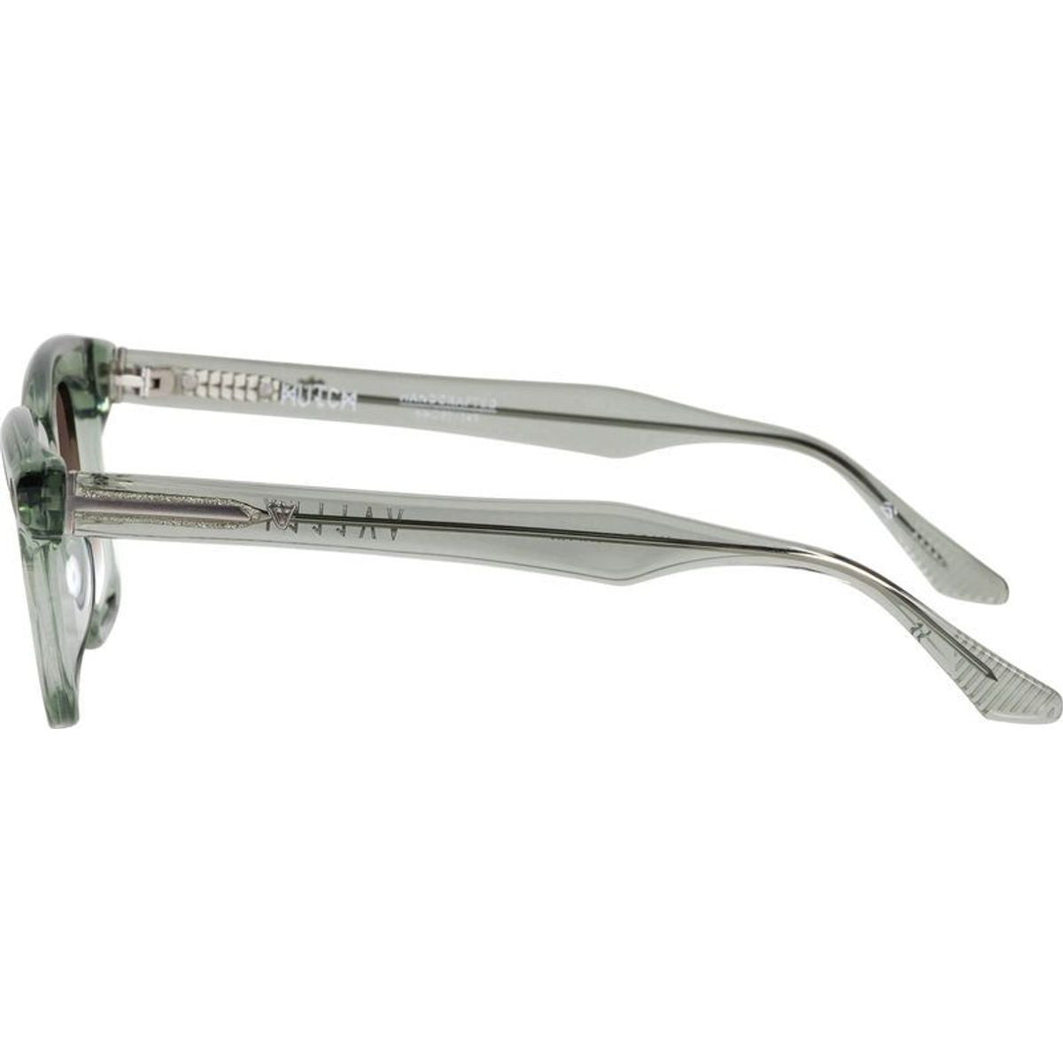 Hutch, Transparent Sage with Matte Silver Metal Trim/Brown Gradient Lenses