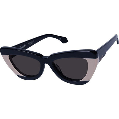 Lafayette, Gloss Black Light Tan Splice with Rose Gold Metal/Black Lenses