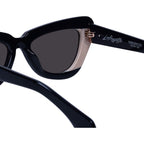 Lafayette, Gloss Black Light Tan Splice with Rose Gold Metal/Black Lenses